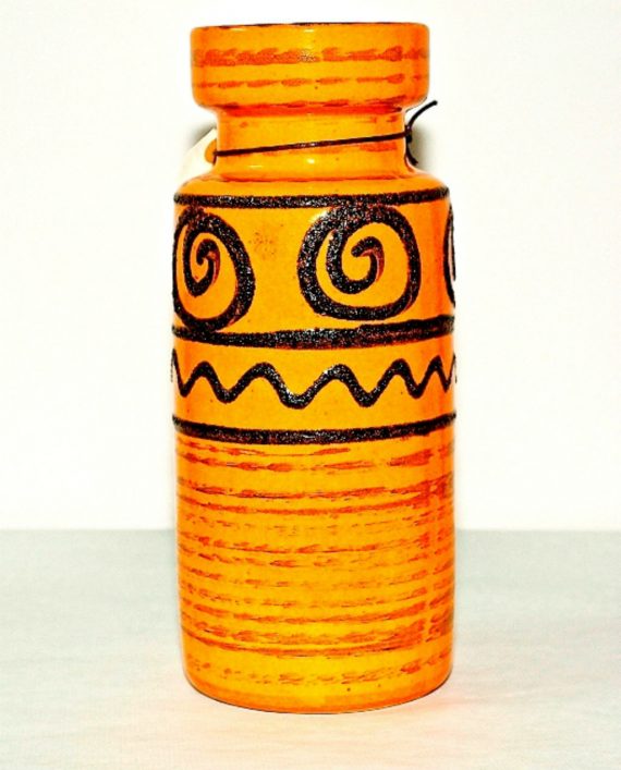 Florero de cerámica alemana naranja