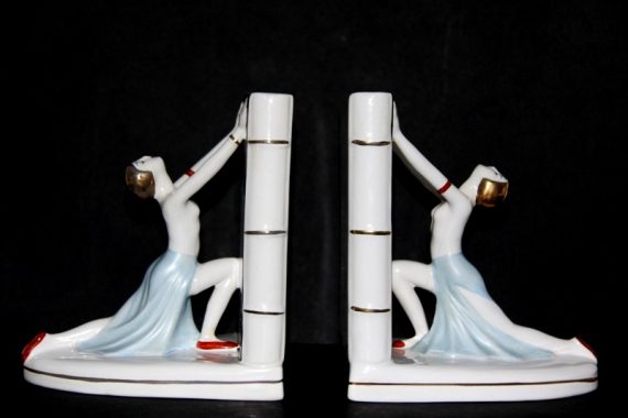 Sujetalibros vintage de porcelana francesa