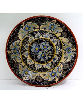 Impresionante plato portugués de cerámica esmaltada