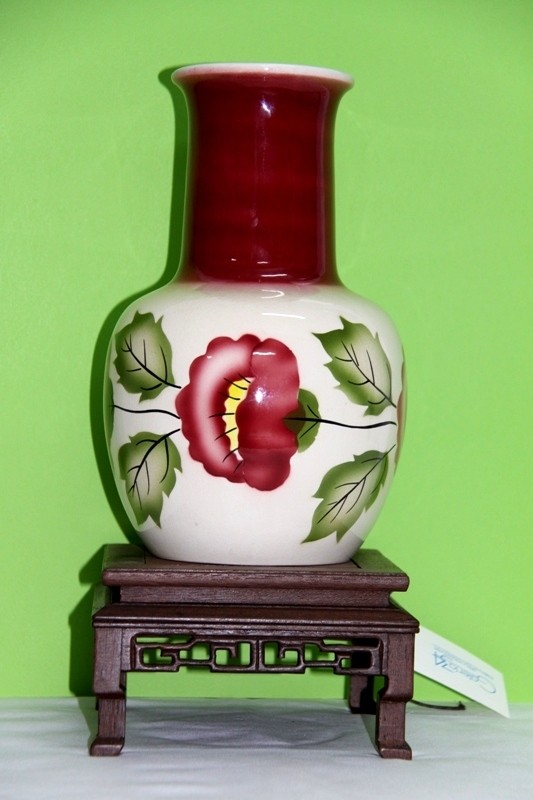 Jarrón cerámica inglesa, pintado a mano