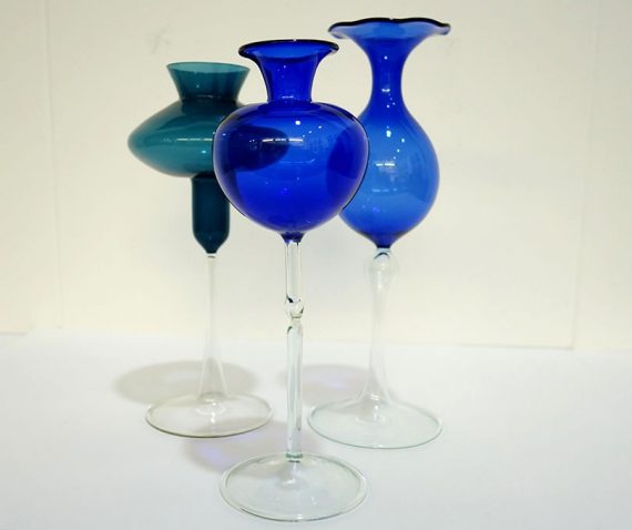 Floreros de cristal vintage Lauscha Glas