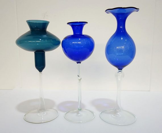 Floreros de cristal vintage Lauscha Glas