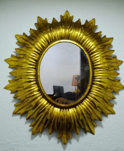 espejo sol dorado vintage