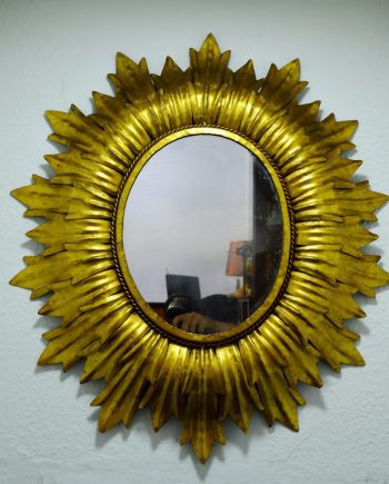 espejo sol dorado vintage