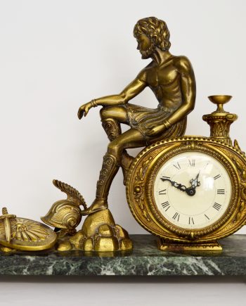 reloj de mesa antiguo de bronce y marmol