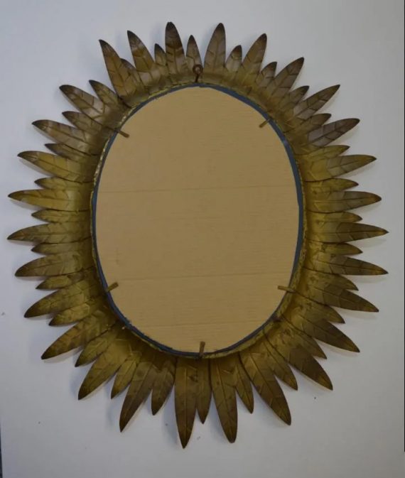 espejo sol vintage antiguo de metal