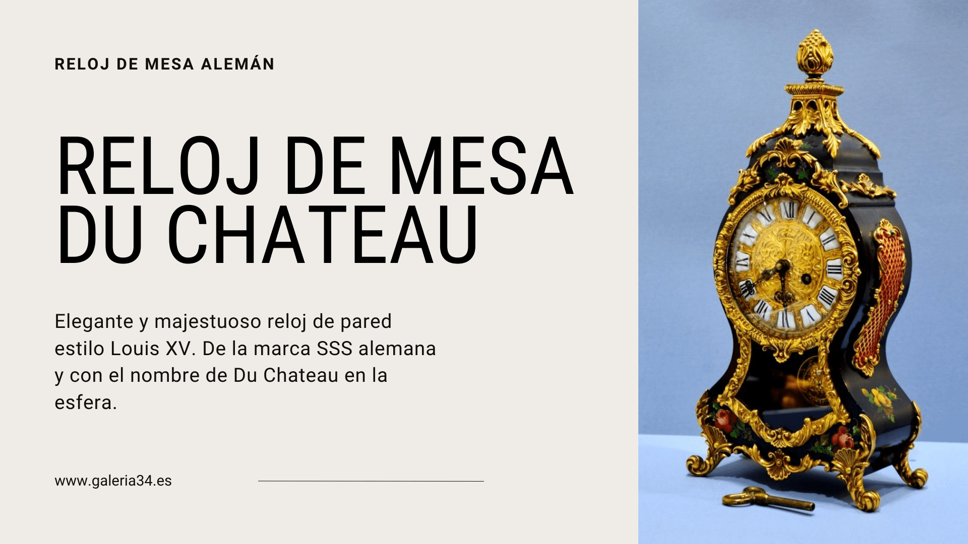 Reloj antiguo du chateau de precioso lujo