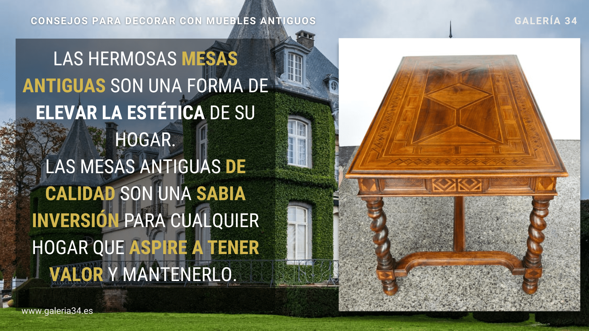 Las hermosas mesas antiguas son una forma de elevar la estética de su hogar.