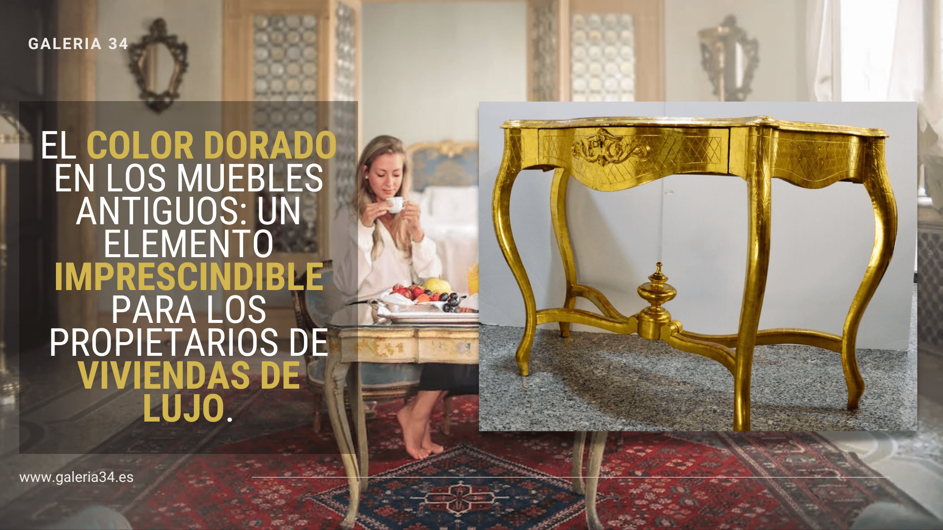 El color dorado en los muebles antiguos: Un elemento imprescindible para los propietarios de viviendas de lujo.